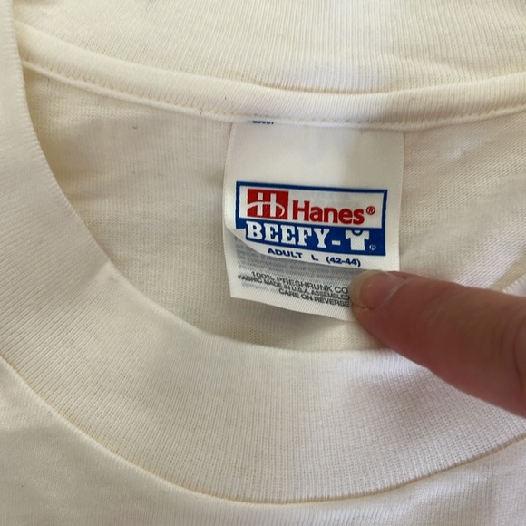 NWOT Set of two 1990s dot com trade show tees, both Hanes Beefy T size Large - Picture 6 of 10